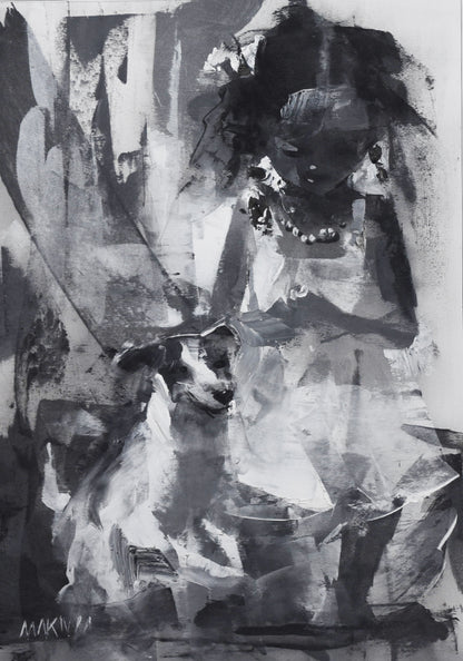 Quiet Companion 50x35cm Acrylic On Canvas