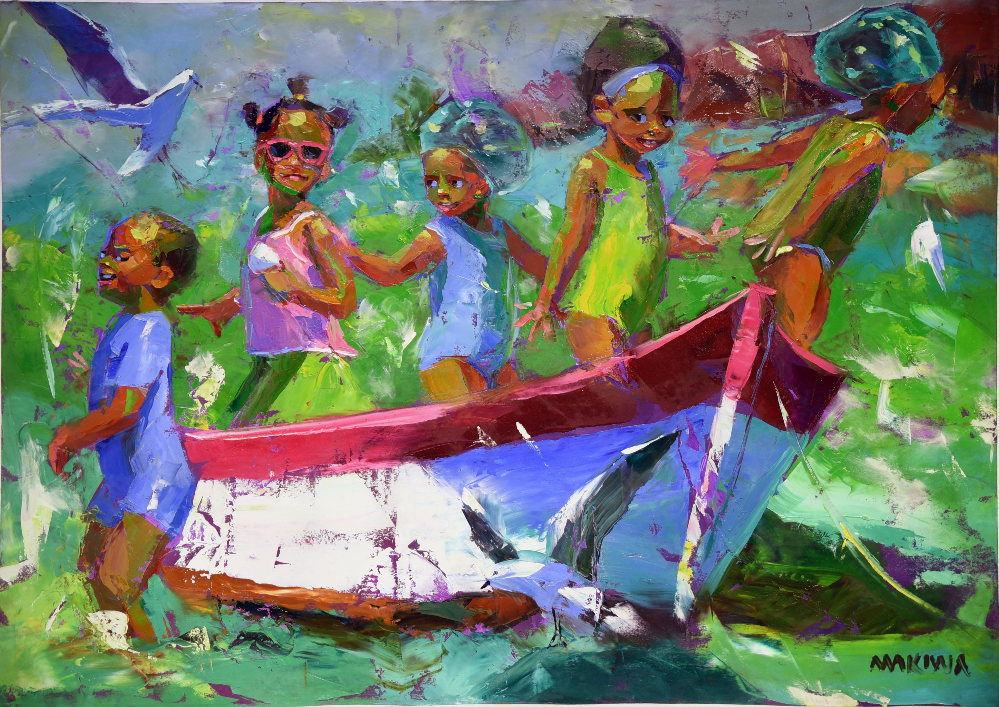 Ready for the River 85x120cm Oil On Canvas