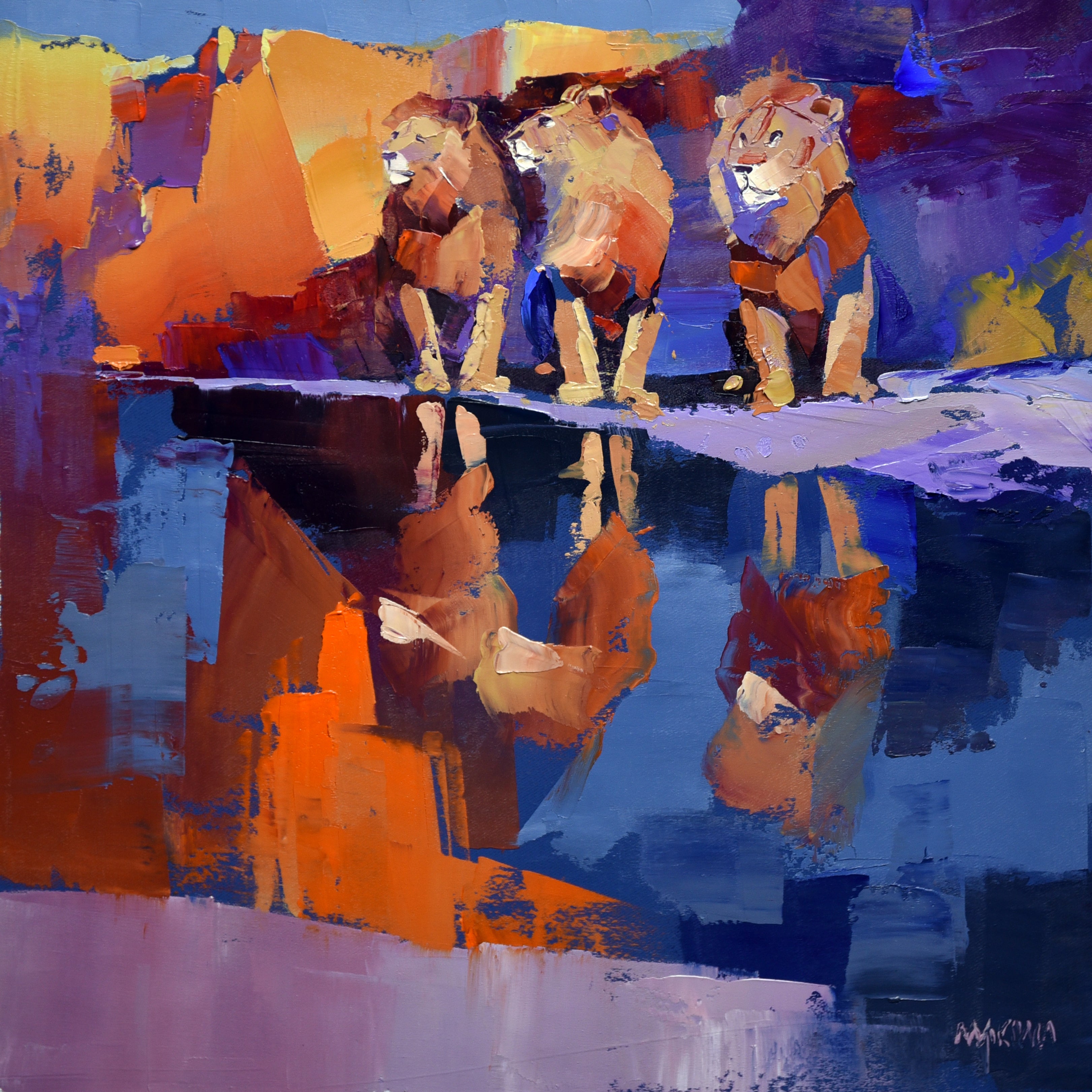 Reflected Dominion 35x35cm Oil On Canvas