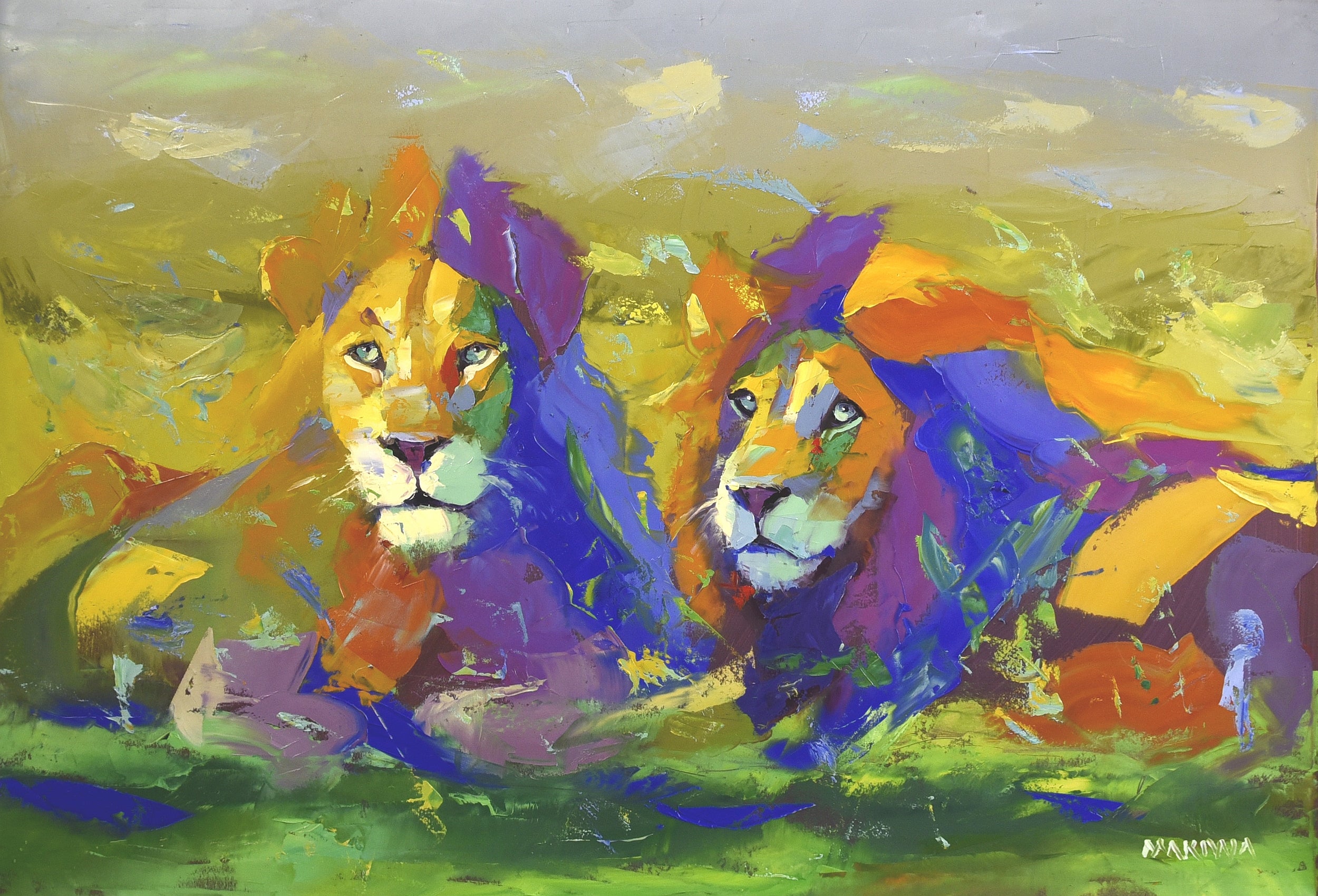 Resting Brothers 70x100cm Oil on Canvas