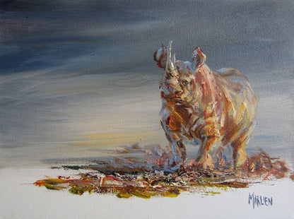 Rhino 30x40cm Oil on Canvas