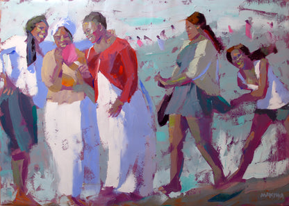 Selfies at Sunset 2 140x100cm Oil On Canvas