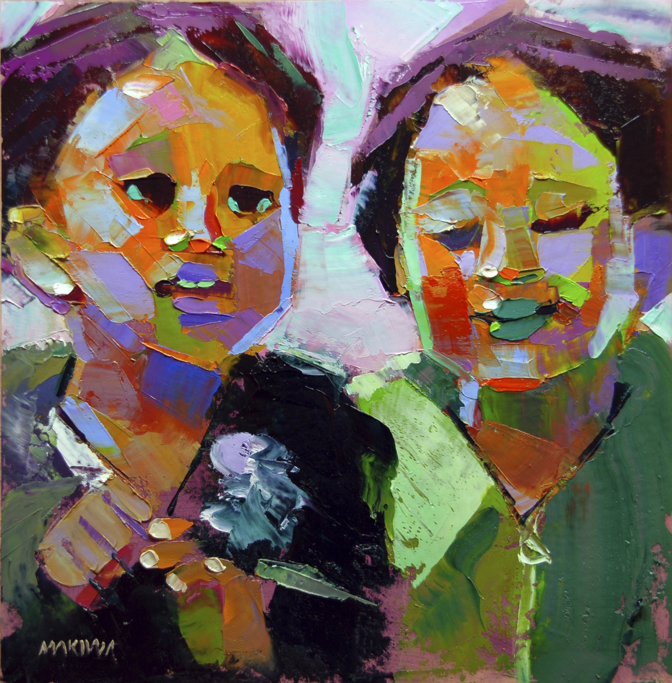 Sisters 30x30cm Oil on Canvas