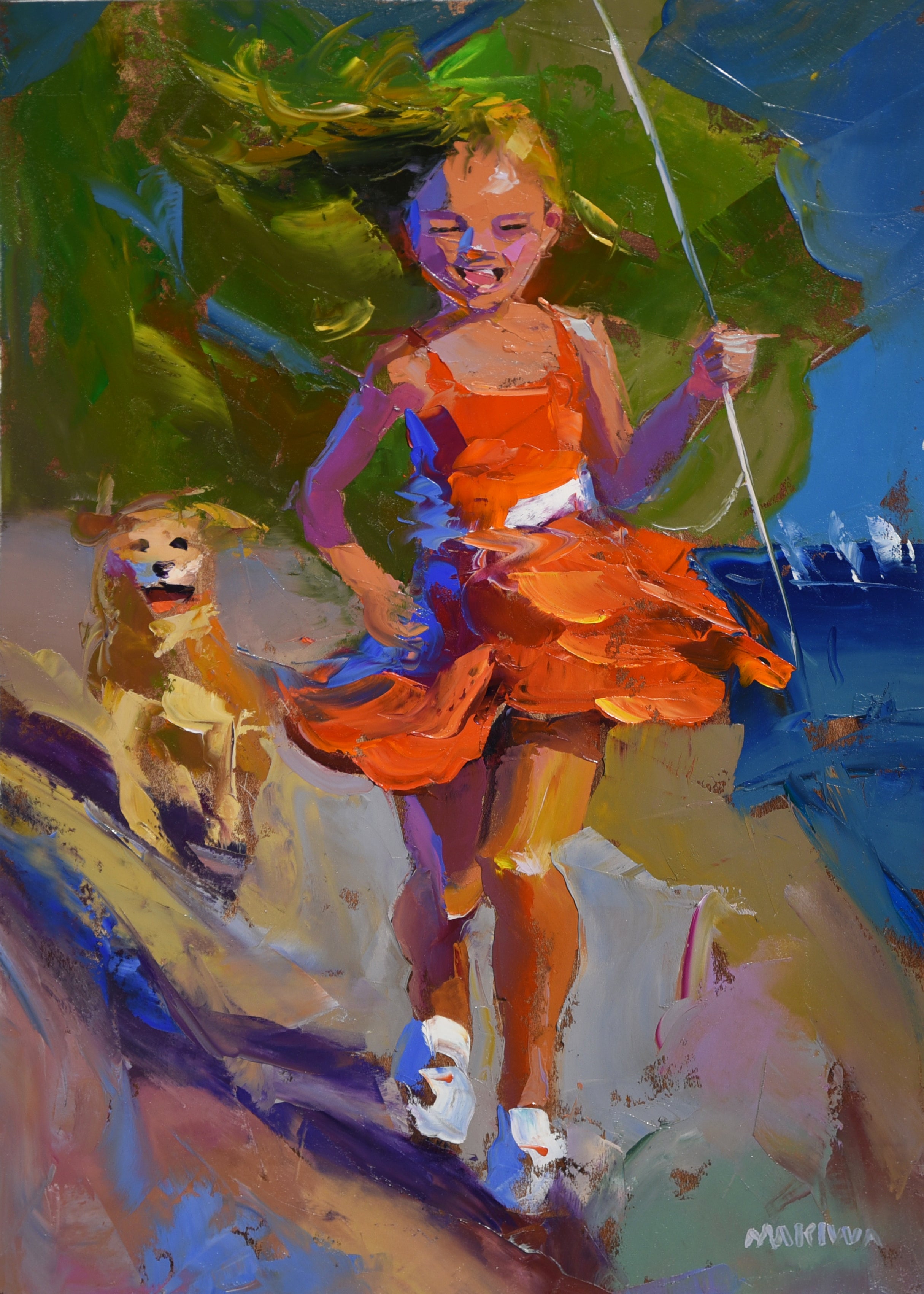 Sunshine Steps 71x50cm Oil On Canvas