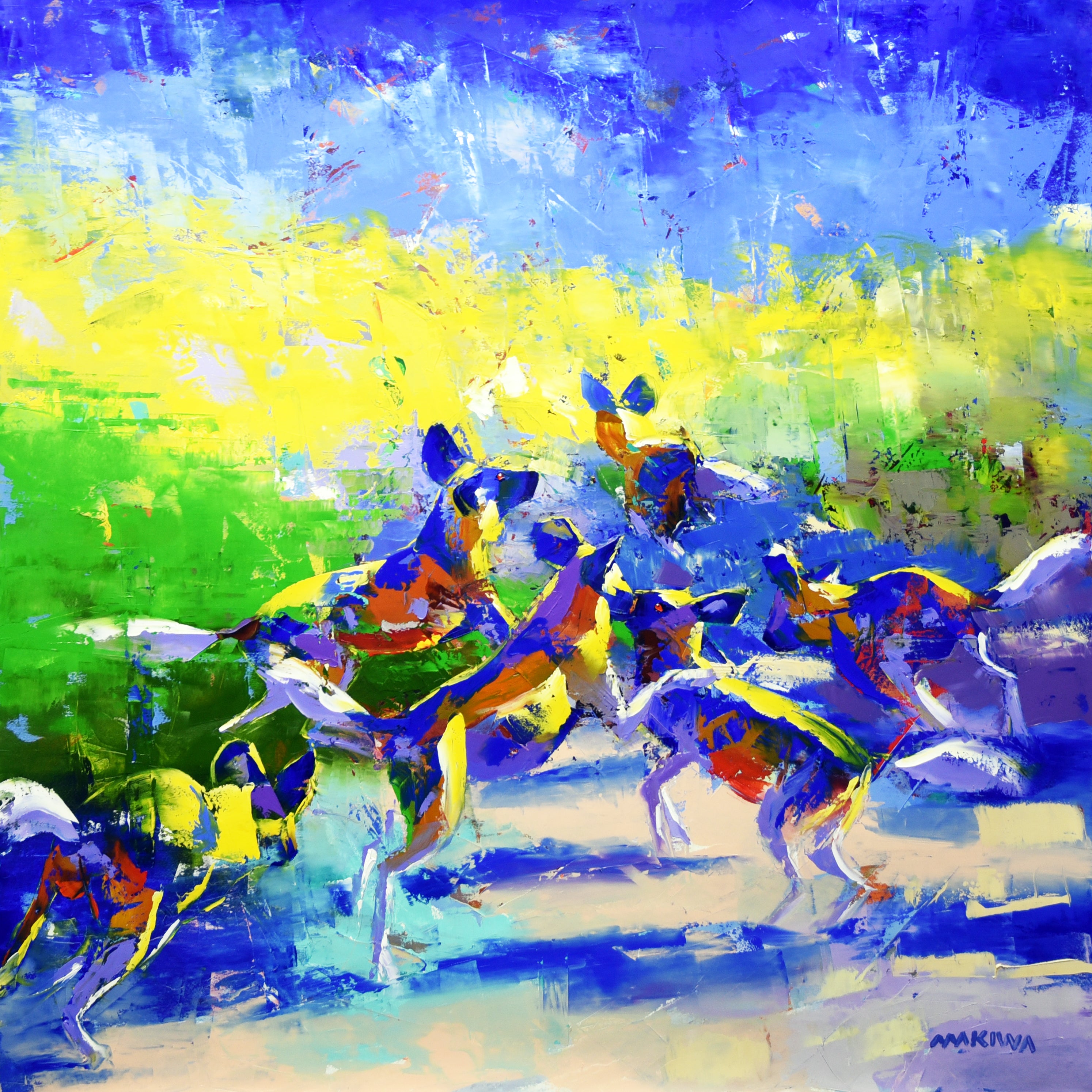 Symphony of Motion 100x100cm Oil On Canvas