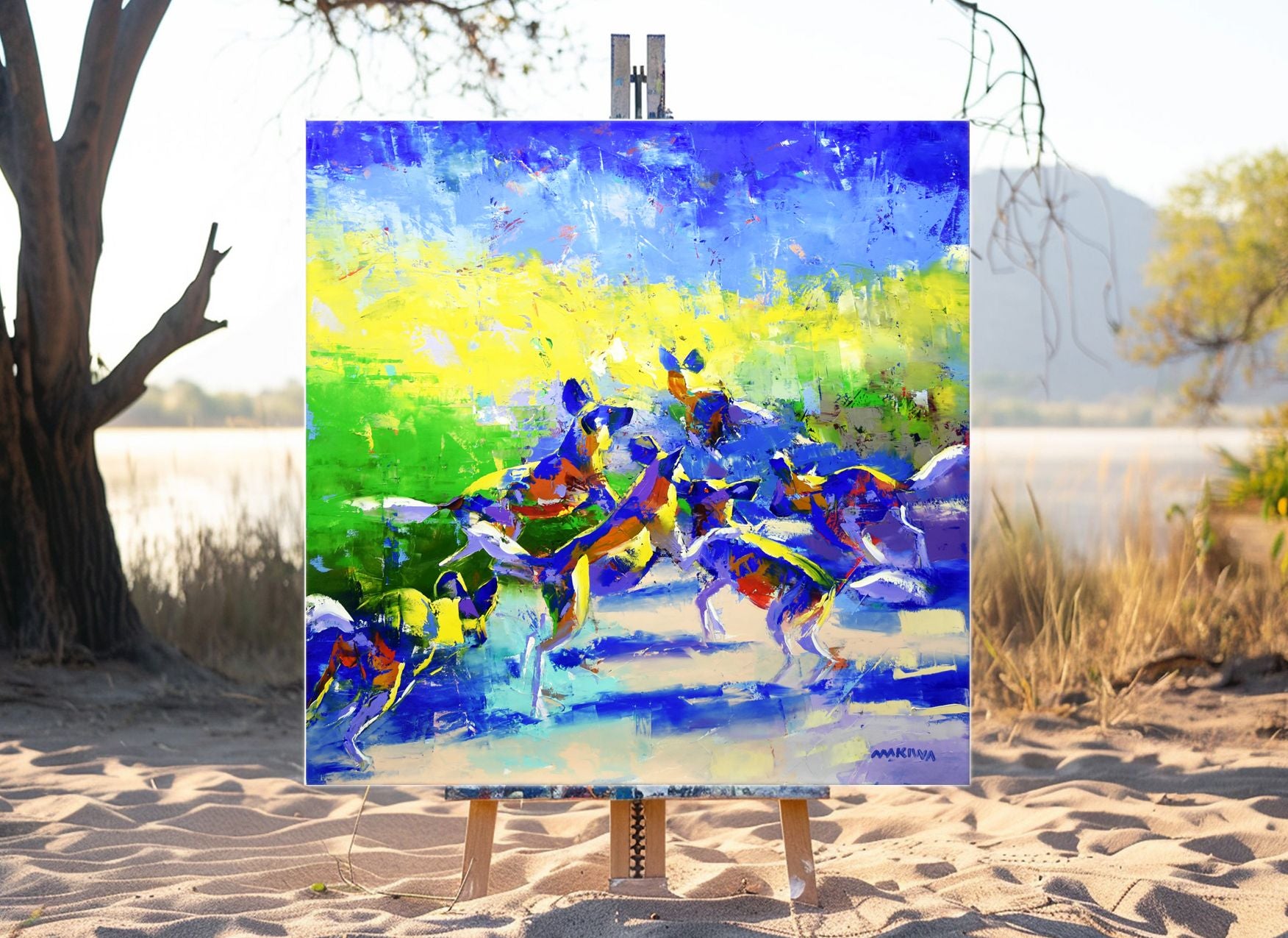 Symphony of Motion 100x100cm Oil On Canvas