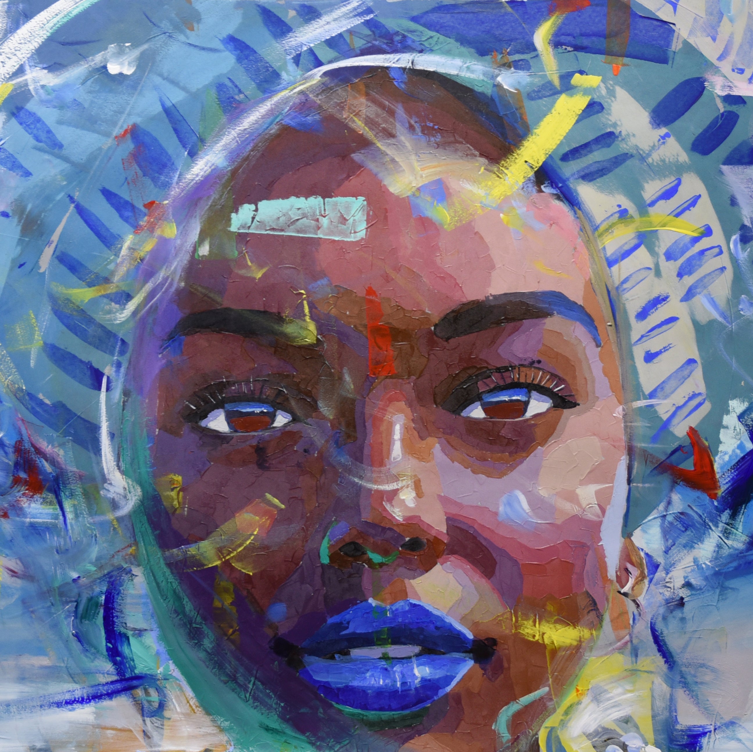 The Blue Whisper 66x66cm Acrylic On Canvas