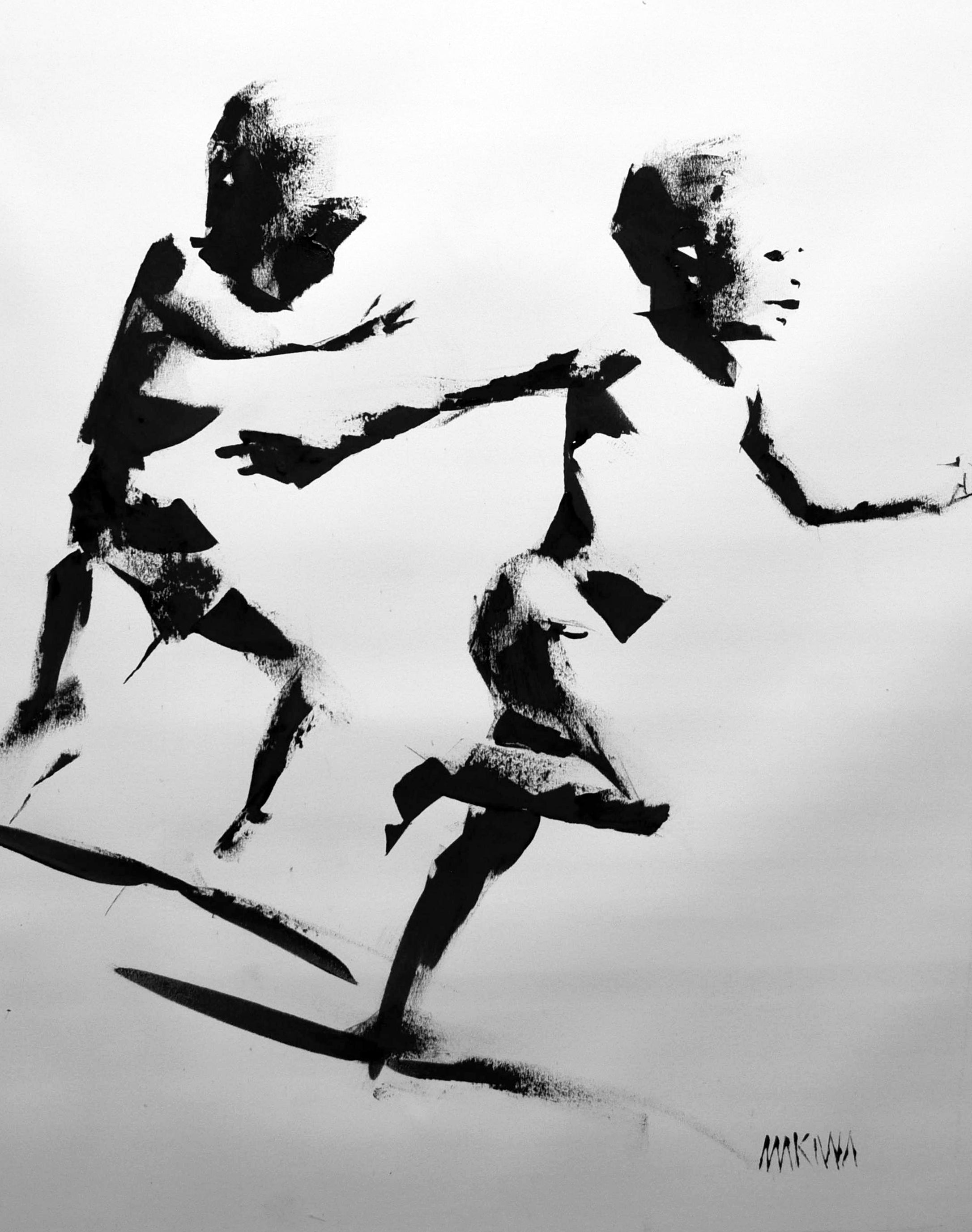 The Chase 71x56cm Acrylic On Canvas