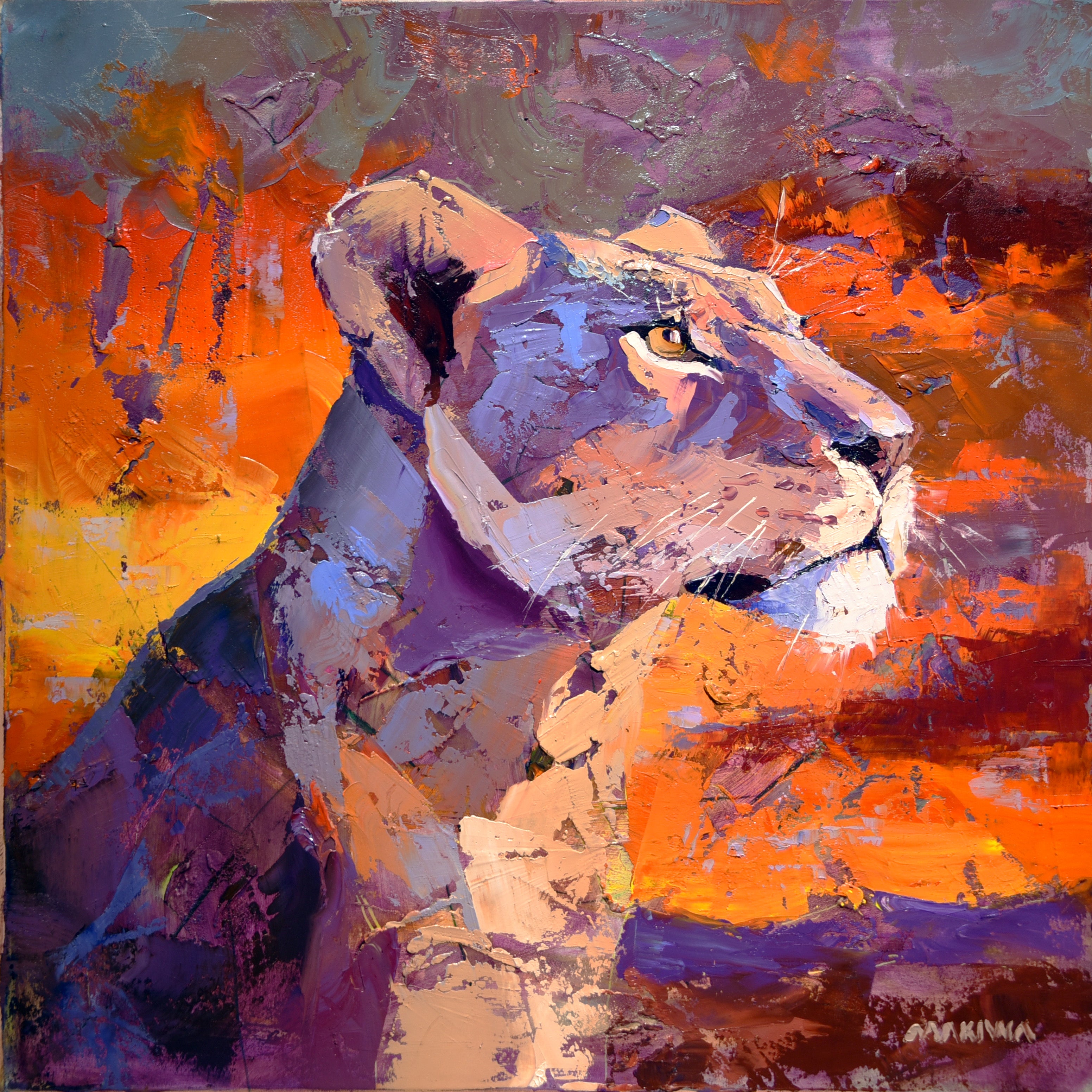 The Fire Within 55x55cm Oil On Canvas