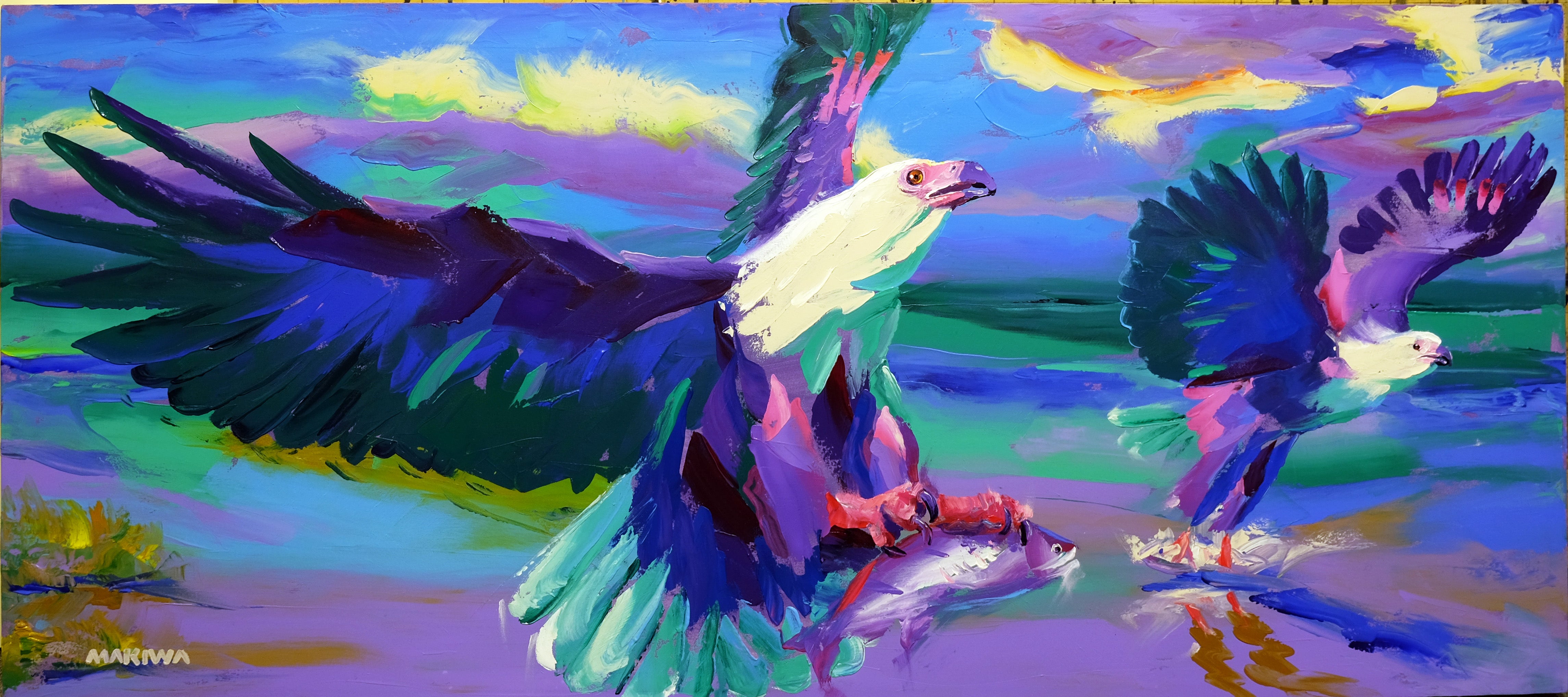 The Fish Eagles 180x80cm  Oil on Canvas