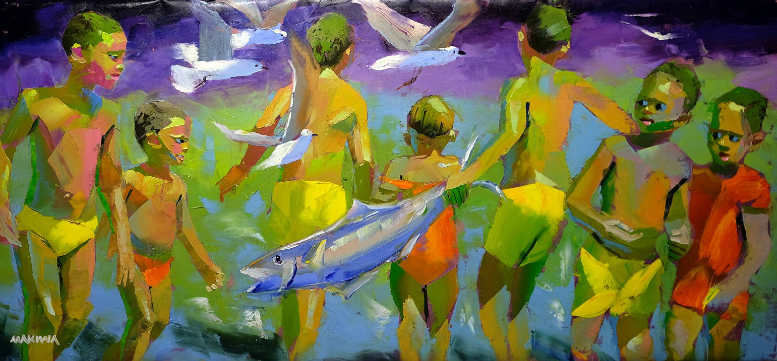 The Huge Fish 80x170cm  Oil on Canvas