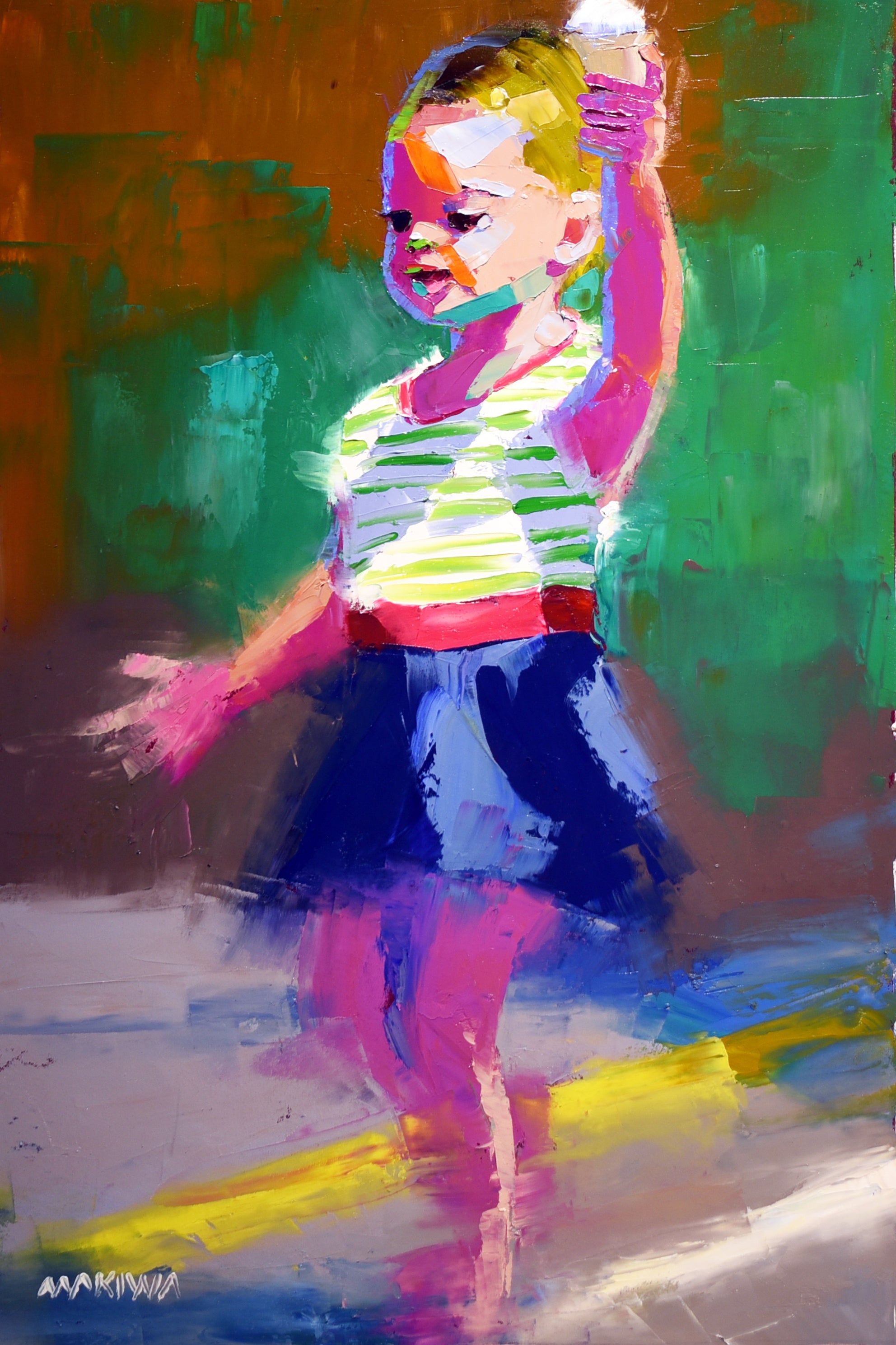 The Ice Cream Girl 60x40cm Oil On Canvas