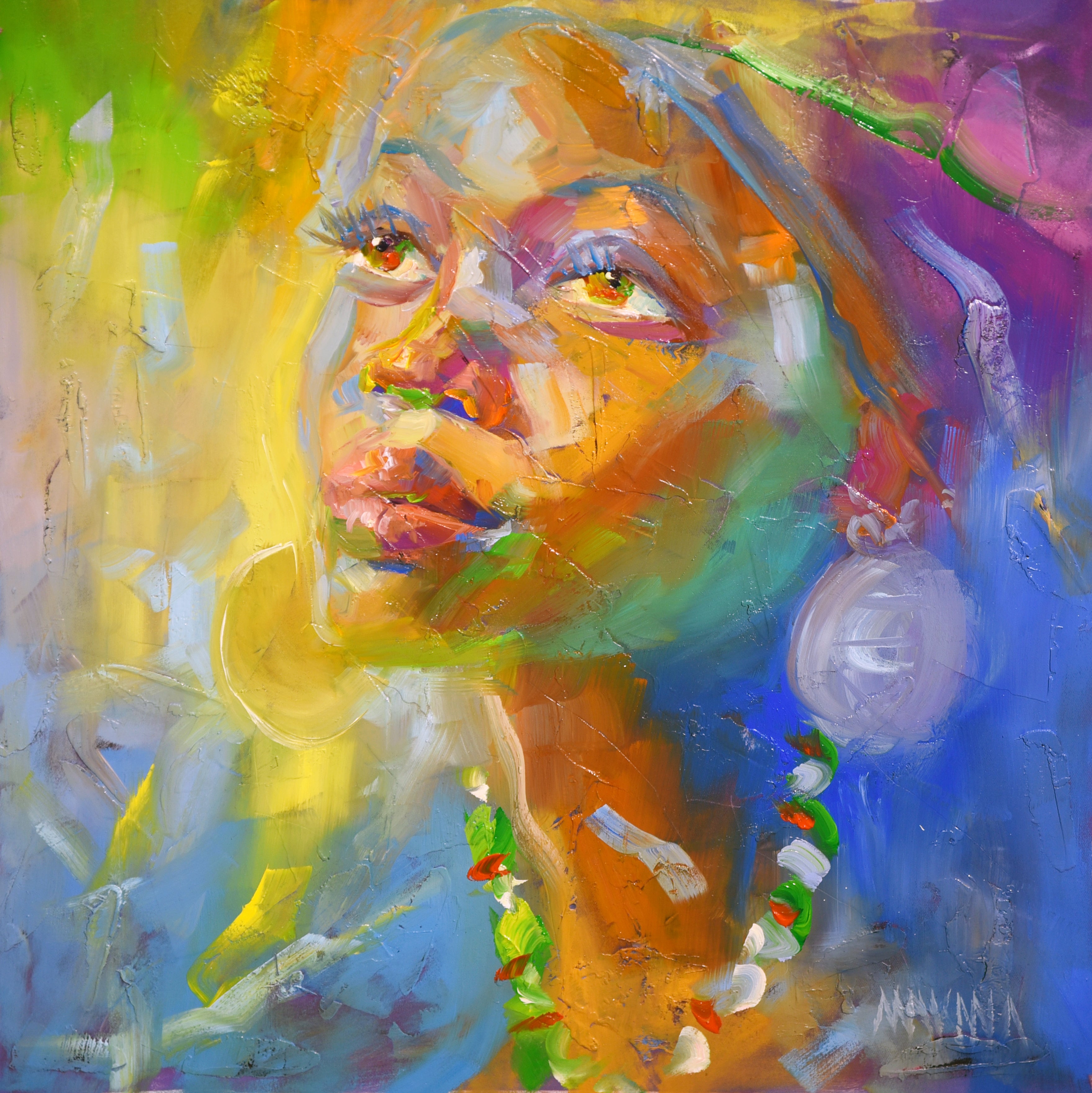 The Light She Sees 55x55cm Oil On Canvas