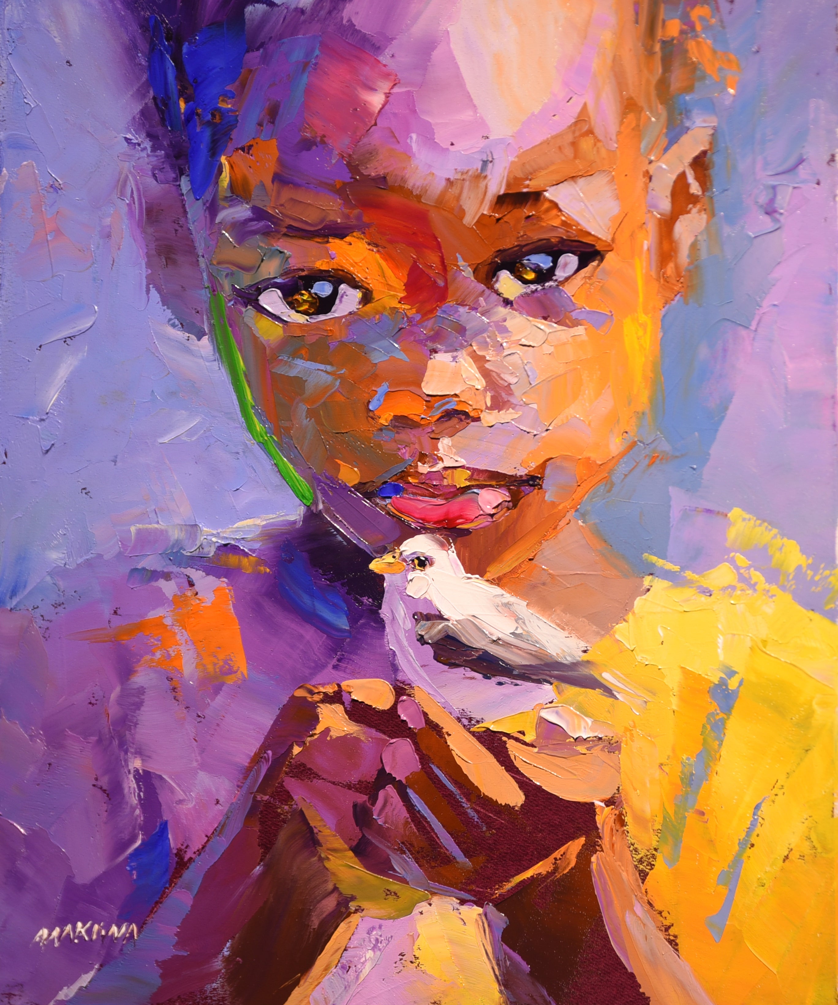 The Listening Heart 30x25cm Oil On Canvas