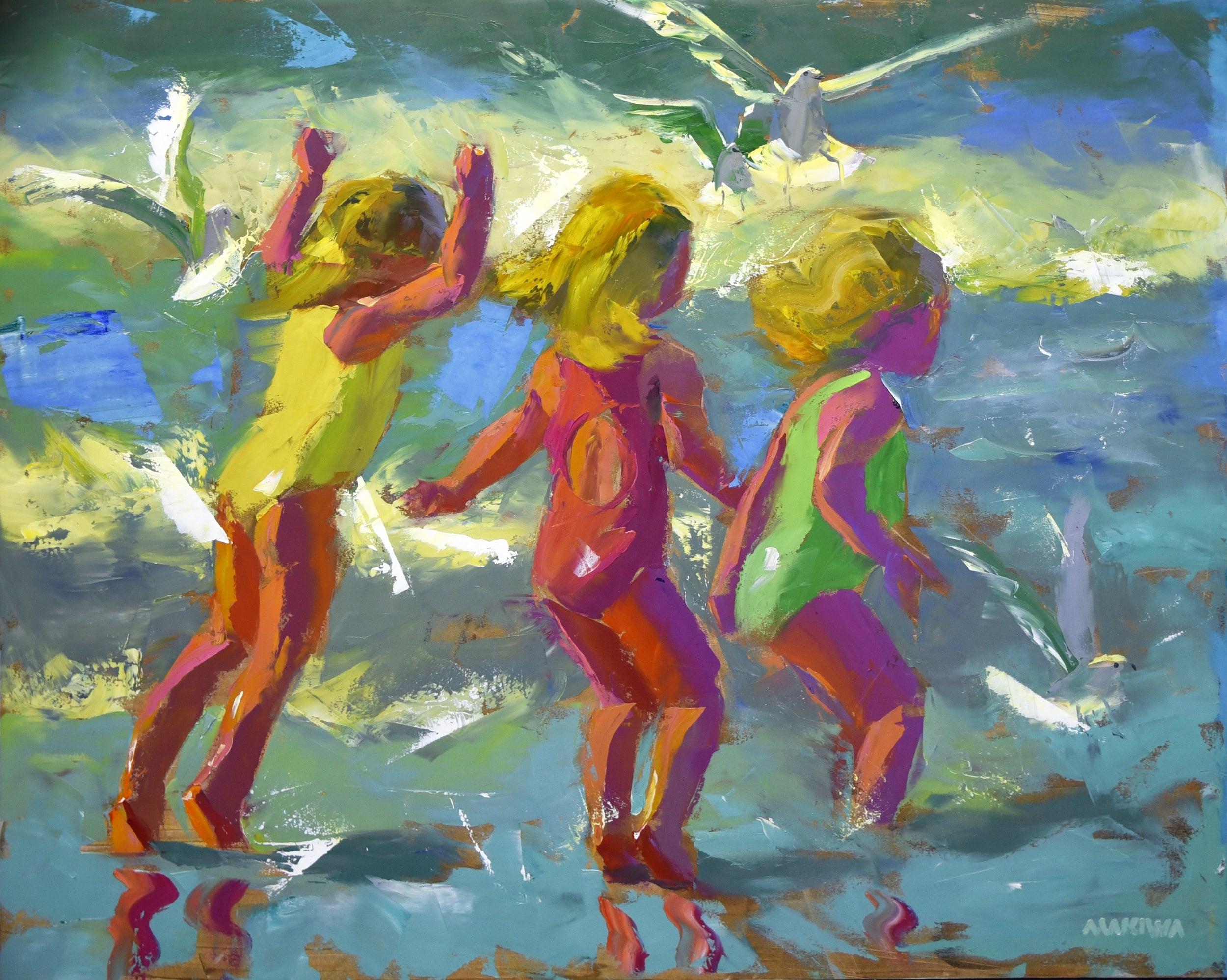 The Little Swimmers 80x100cm Oil on Canvas