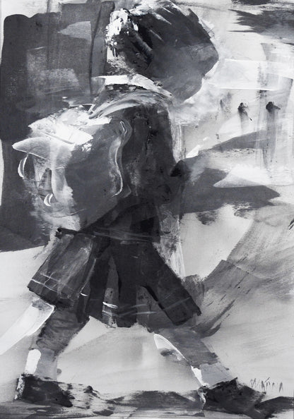 The Long Walk from School  50x35cm Acrylic On Canvas.jpg