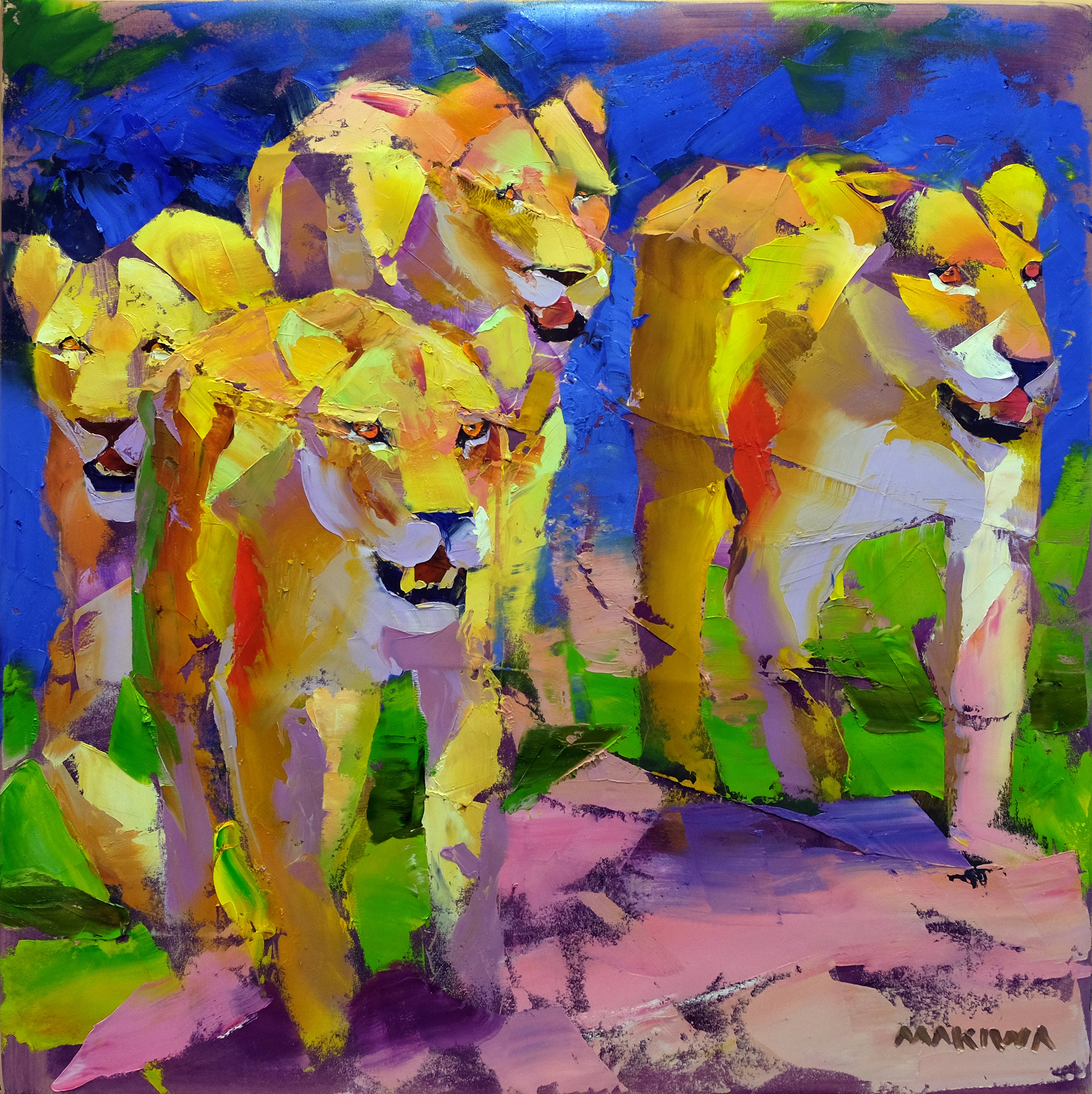 The Prowlers 79x79cm Oil on Canvas