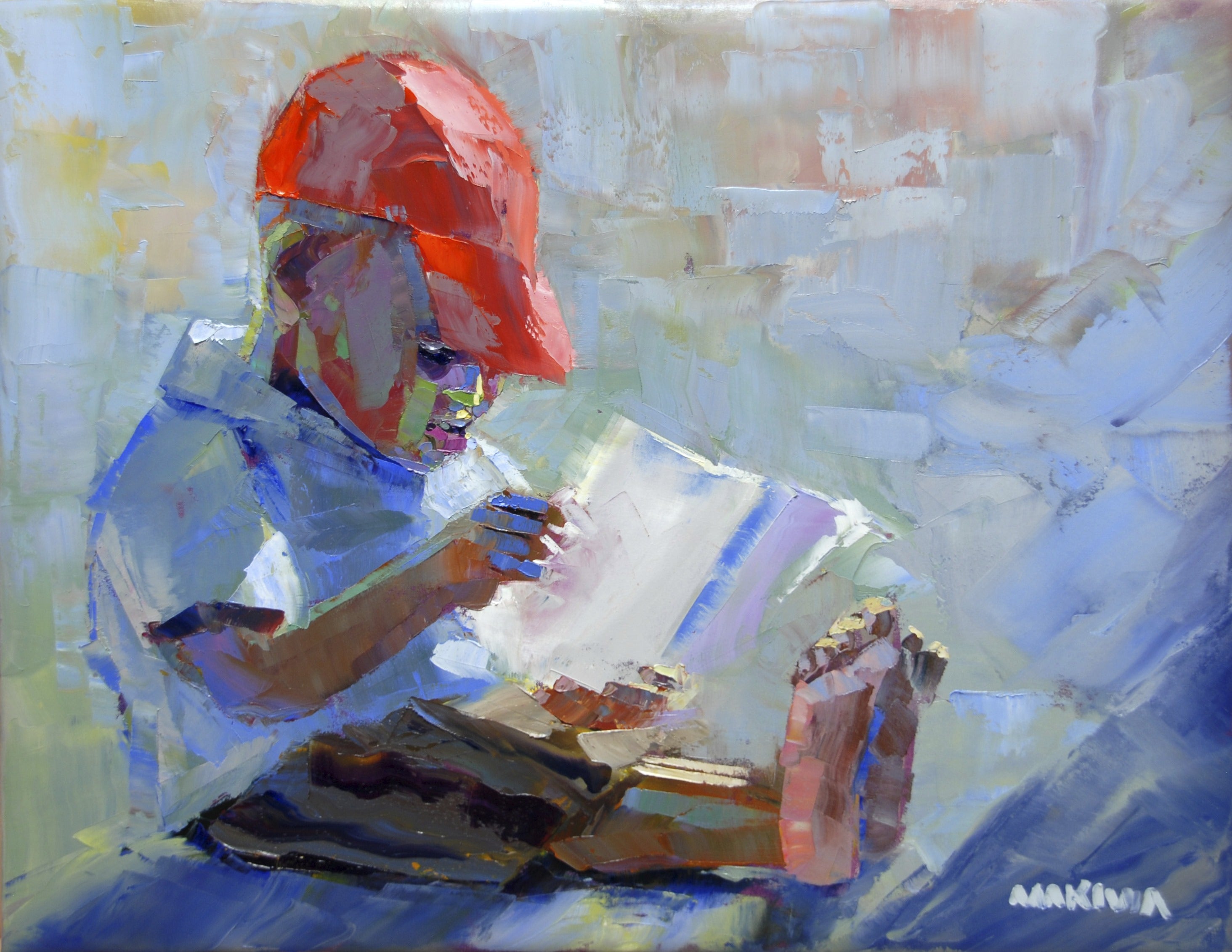 The Reading Boy 56x71cm  Oil on Canvas