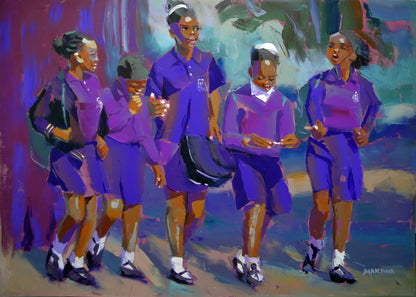 The Schoolgirls 100x140cm Oil on Canvas