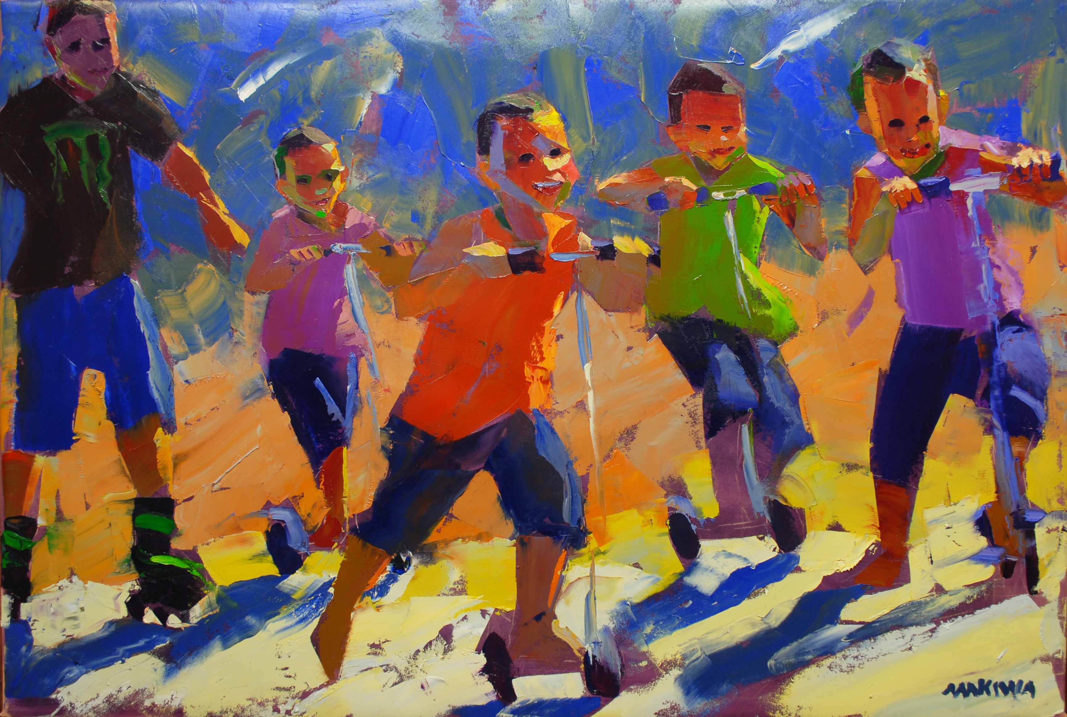 The Scooter Boys 80x120cm Oil on Canvas