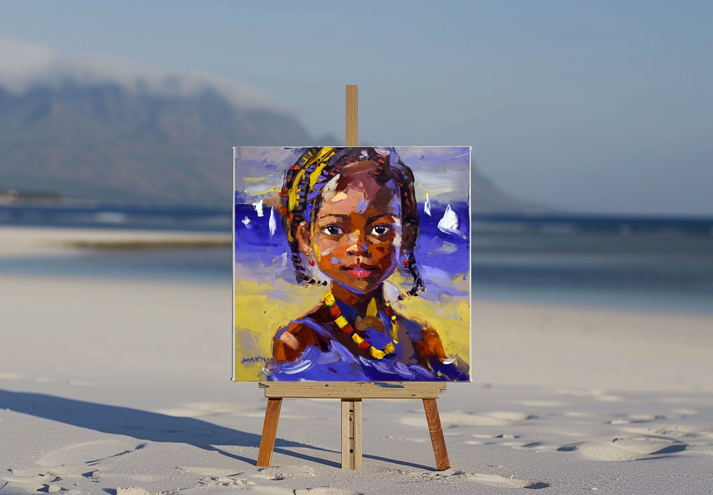 African Girl 3 50x50cm Oil on Canvas