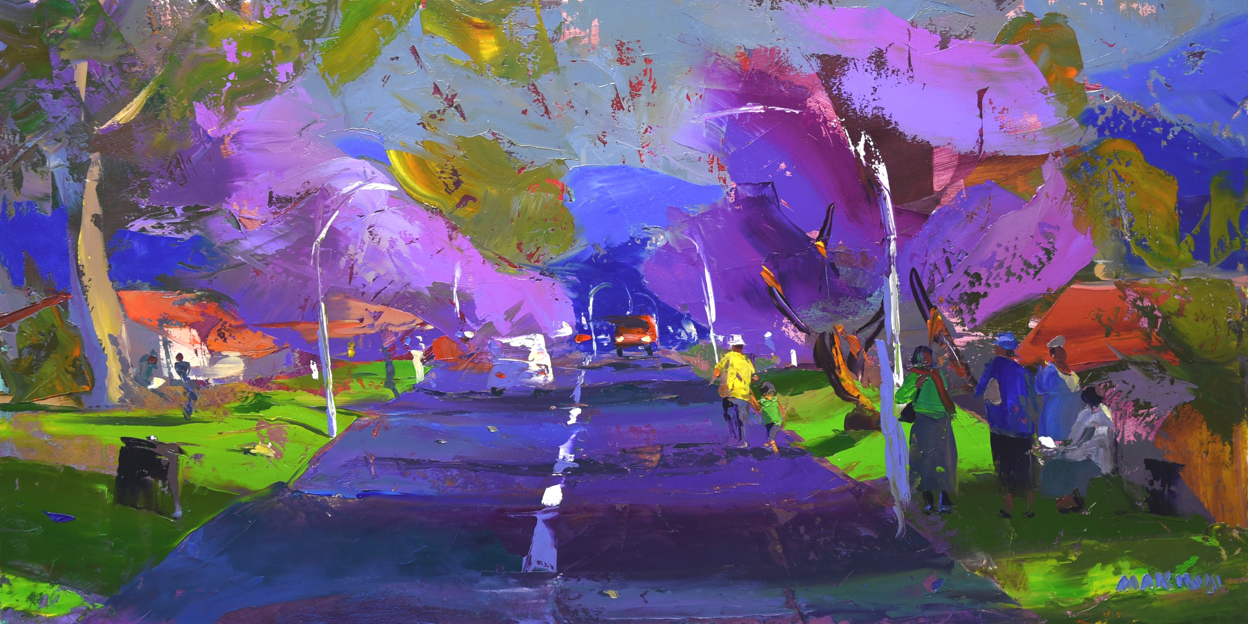 Under the Purple Sky 50x100cm Oil On Canvas