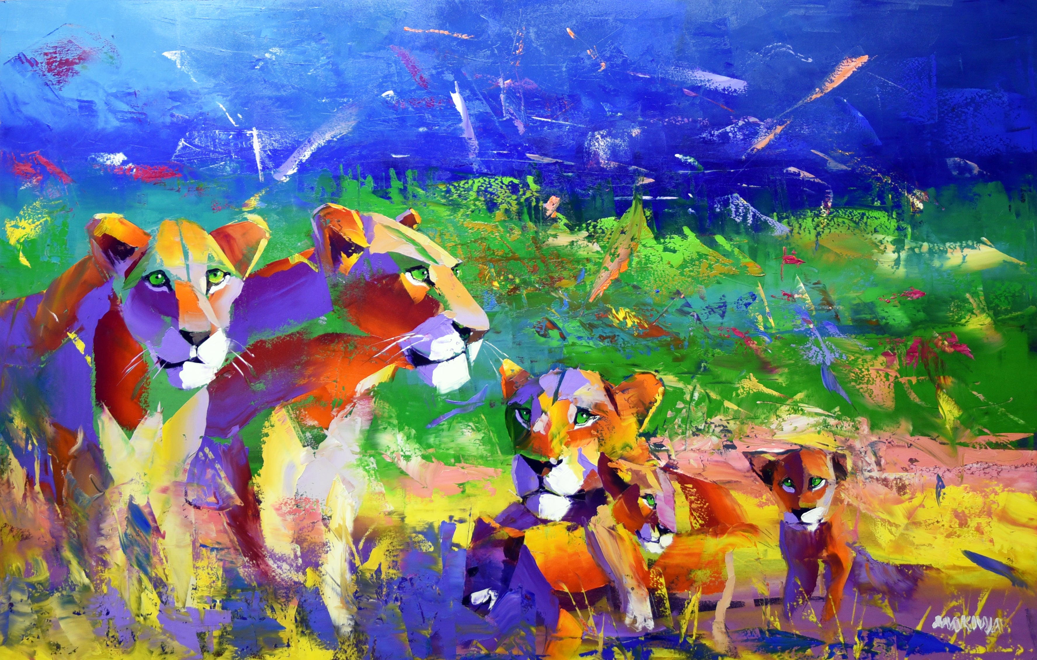 Watchful Eyes 70x110cm Oil On Canvas
