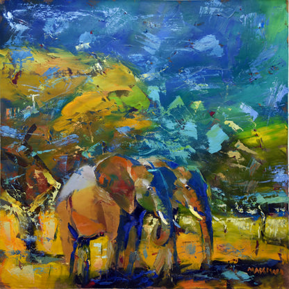 Where the Herd Begins 80x80cm Oil On Canvas