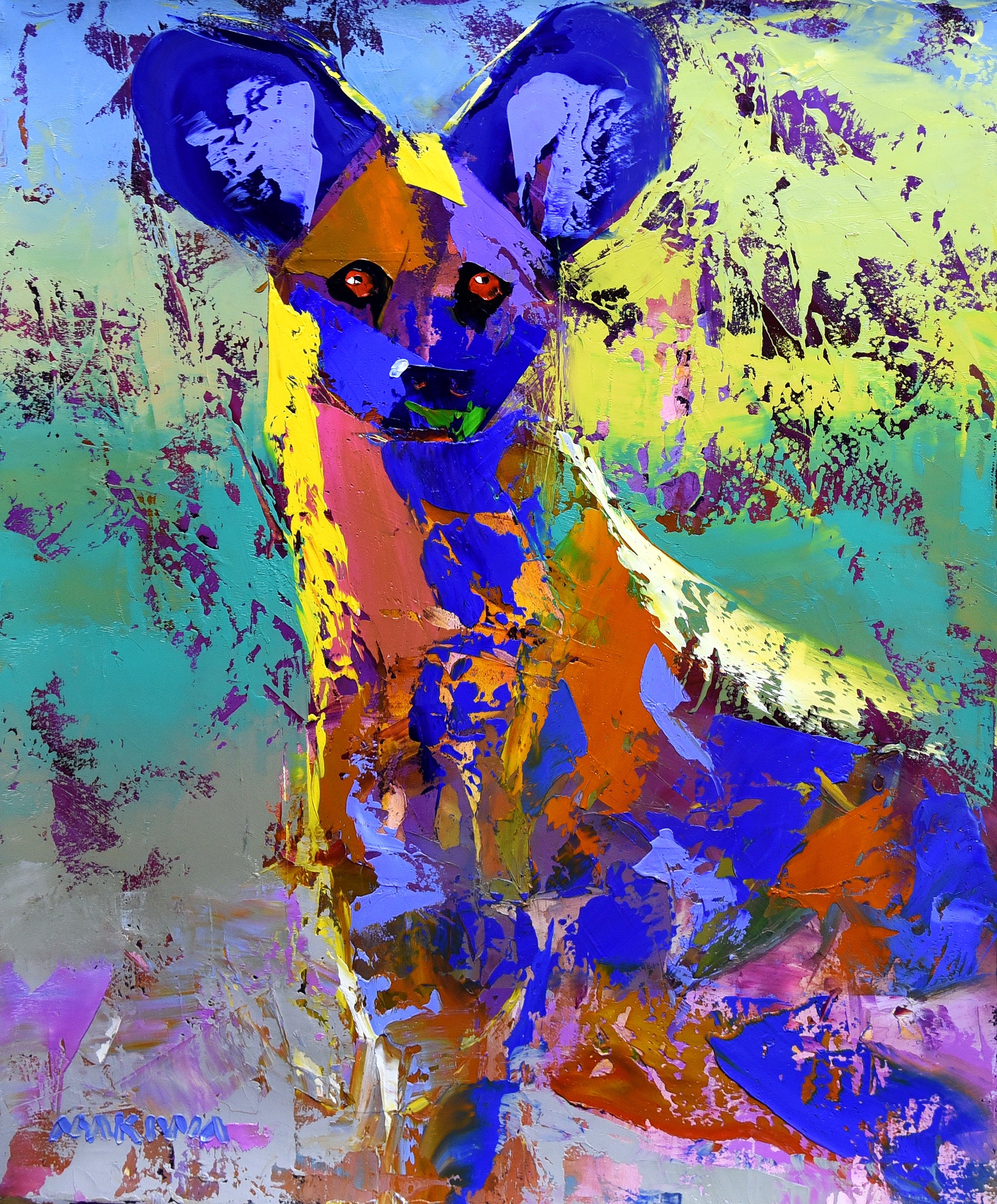 Wild Dog 55x45cm Oil on canvas