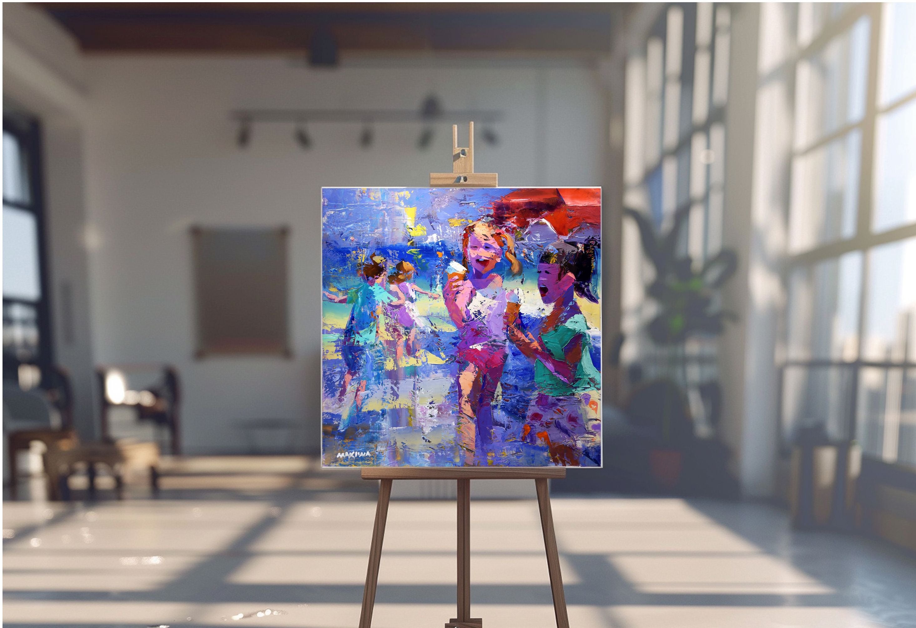 Still Laughing 80x80cm Oil on Canvas – Makiwa Gallery