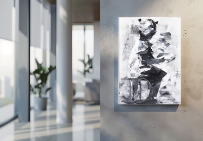 Learning Quietly 50x35cm Acrylic On Canvas