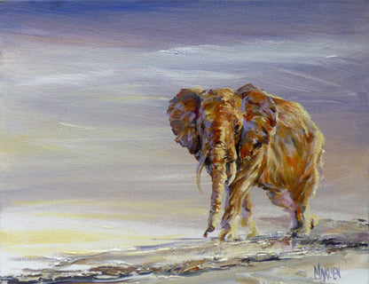 Blue Elephant 30x40 Oil on Canvas