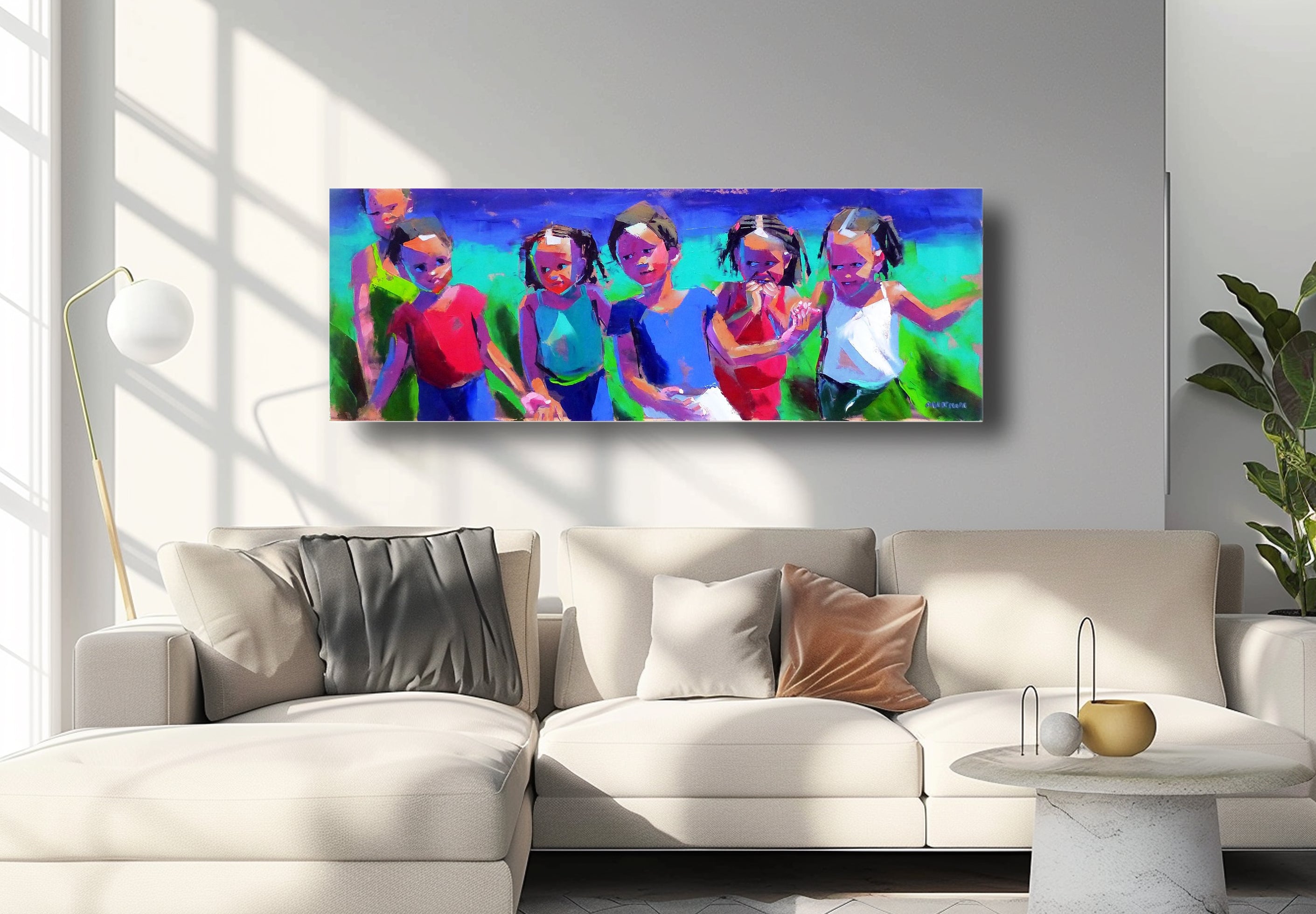 Little Girl Squad 50x140xcm Oil on Canvas