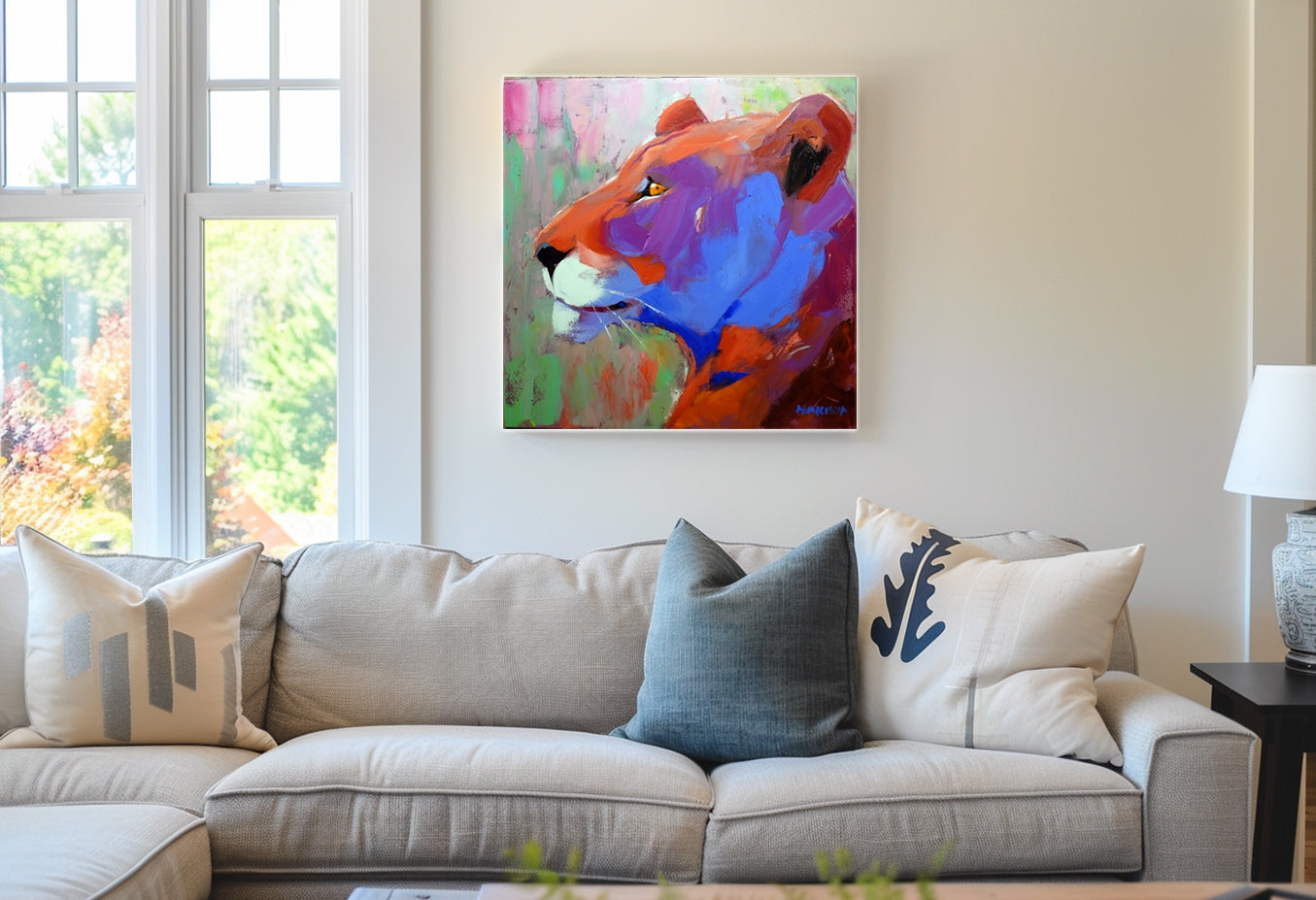 Lioness 79x79cm Oil on Canvas