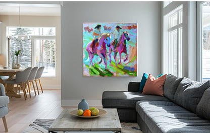 The Dawn Riders 120x120cm Oil on Canvas