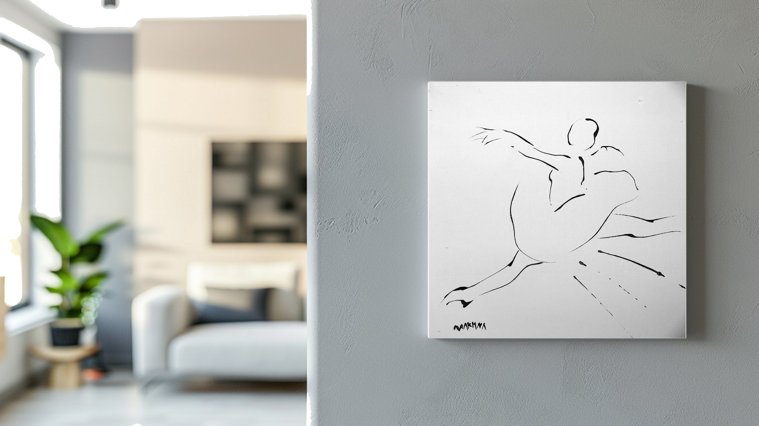 Dancer 4 Fluidity Series No 2 40x40cm Acrylic on Canvas