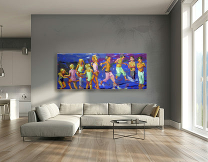 A fish for the Girls 80x200cm  Oil on Canvas