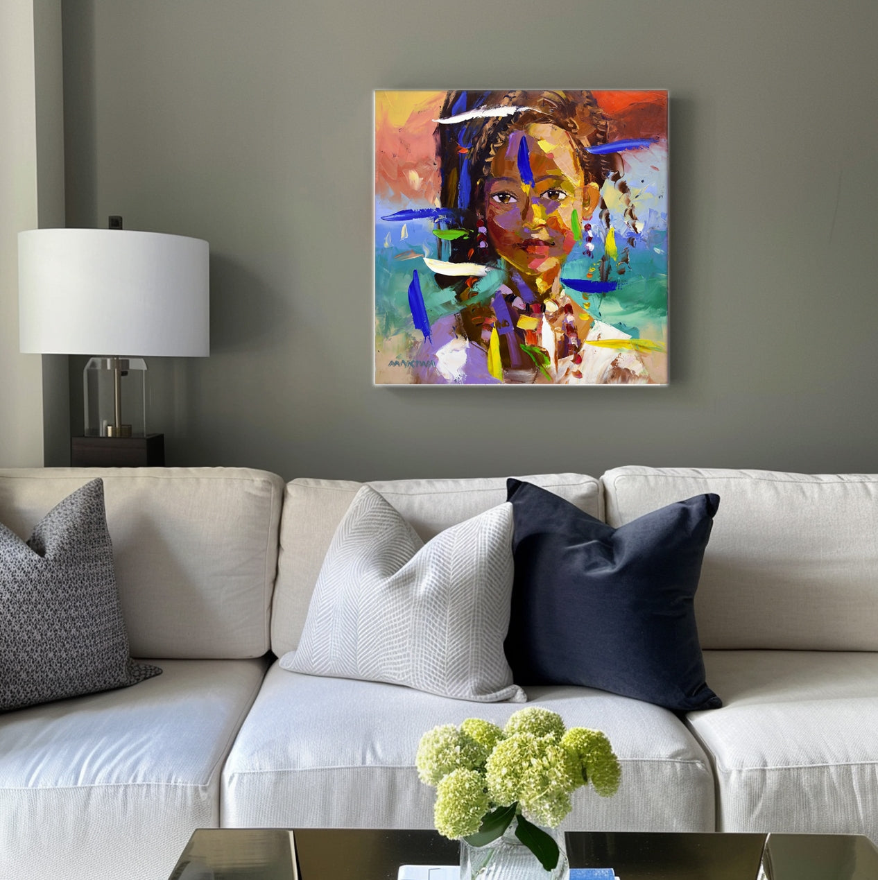 African Girl 5 50x50cm Oil on Canvas