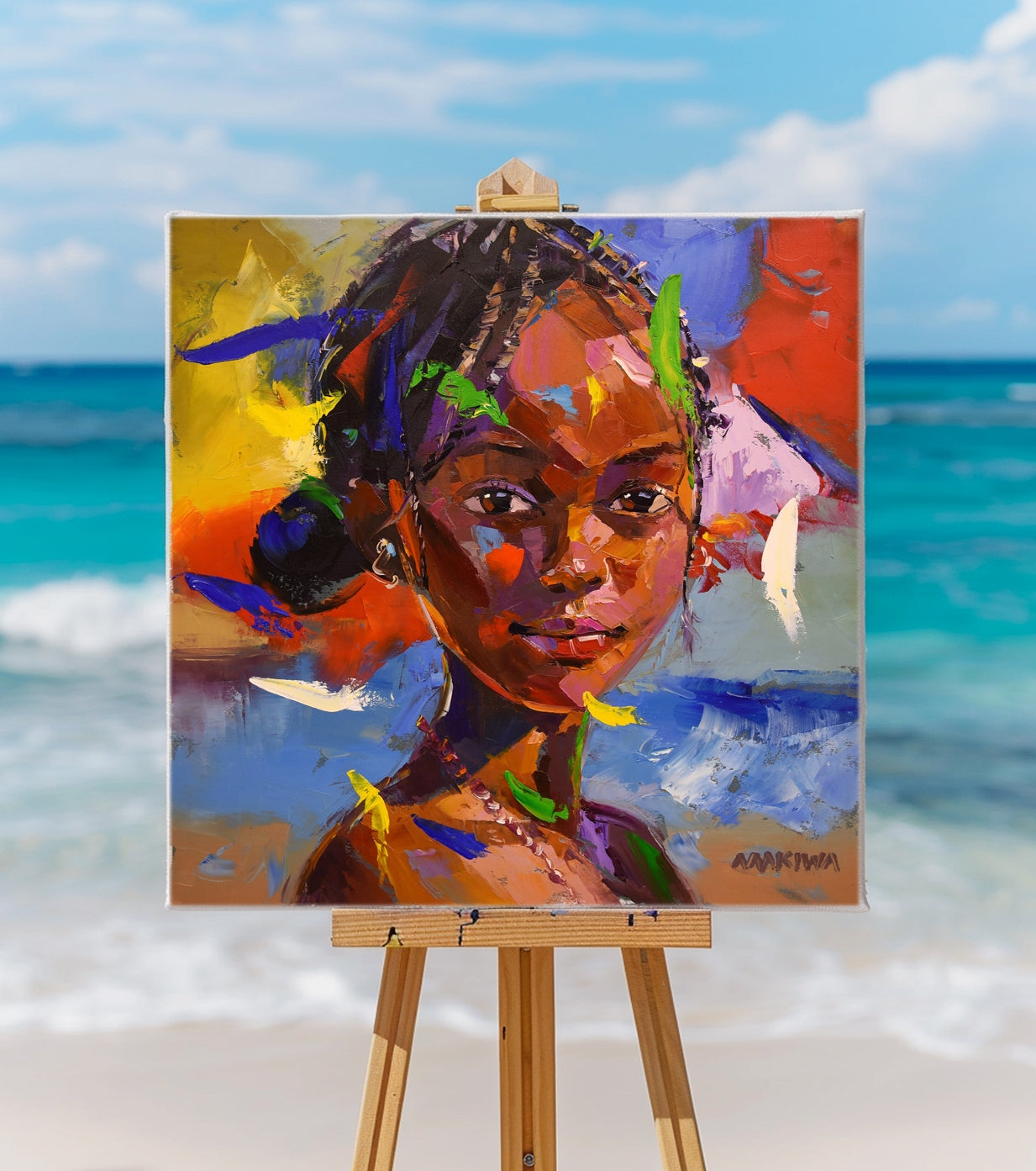 African Girl 2 50x50cm Oil on Canvas