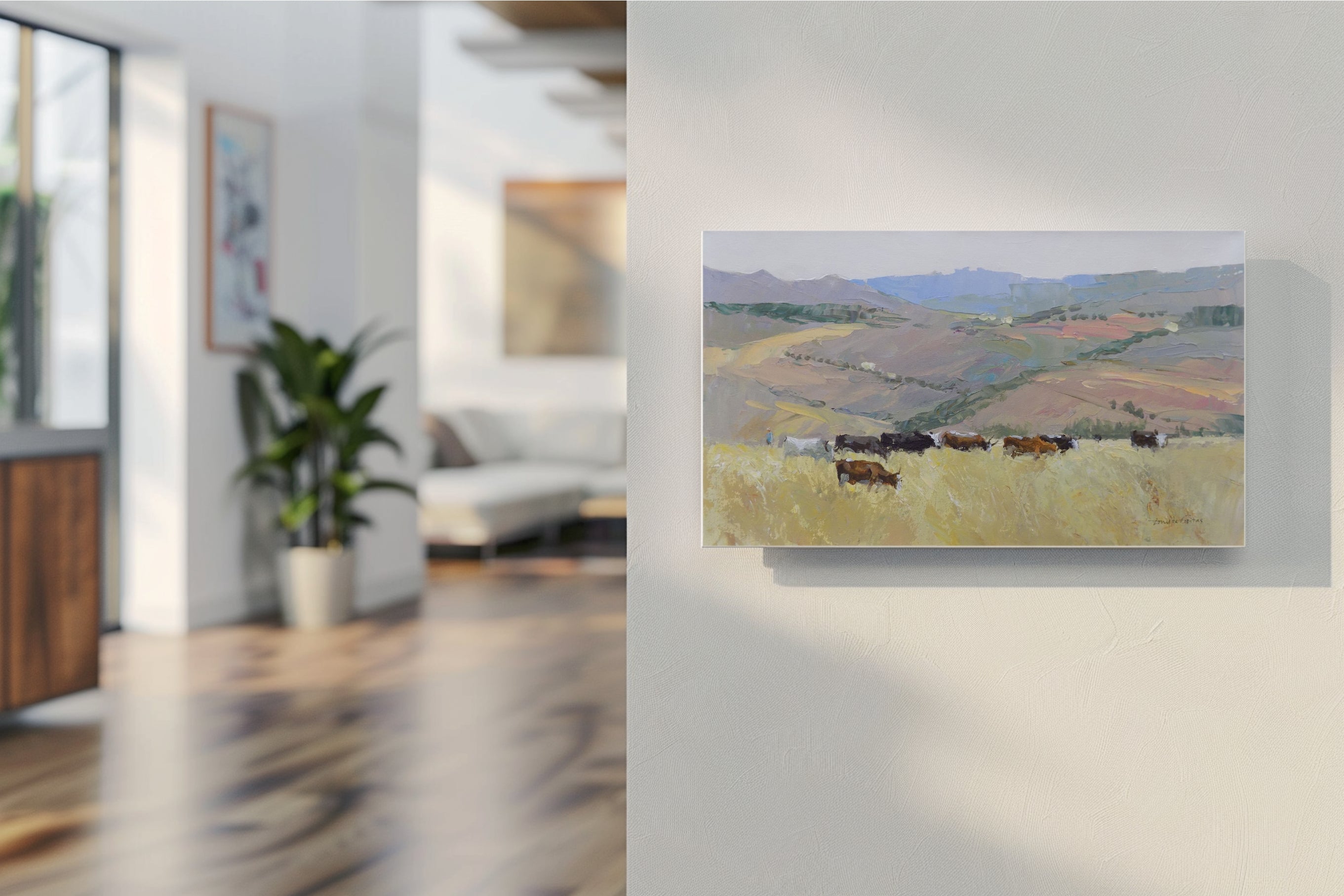 Bovine and Above 35x60cm Acrylic on Canvas