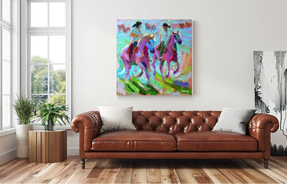 The Dawn Riders 120x120cm Oil on Canvas