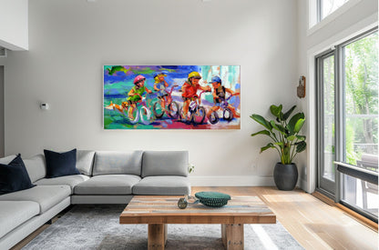 Summertime Riding 80x170cm Oil On Canvas