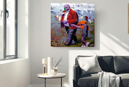 Father and Son 80x80cm Oil On Canvas