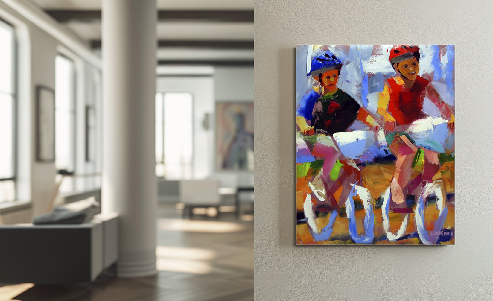 The New Bicycles 71x56cm Oil on Canvas