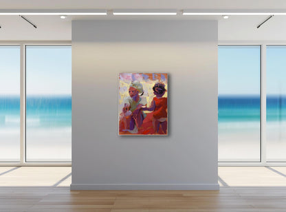 The Listening Moment 56x71cm Oil On Canvas