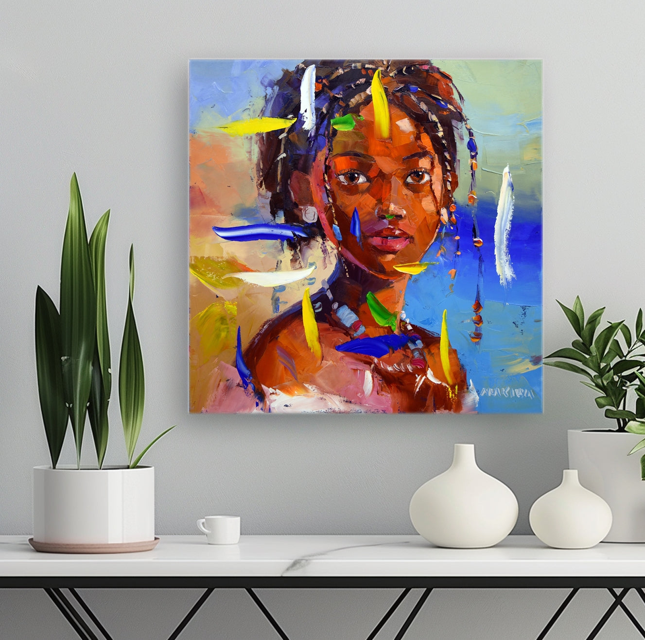 African Girl 4 50x50cm Oil on Canvas