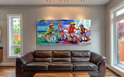 Summertime Riding 80x170cm Oil On Canvas