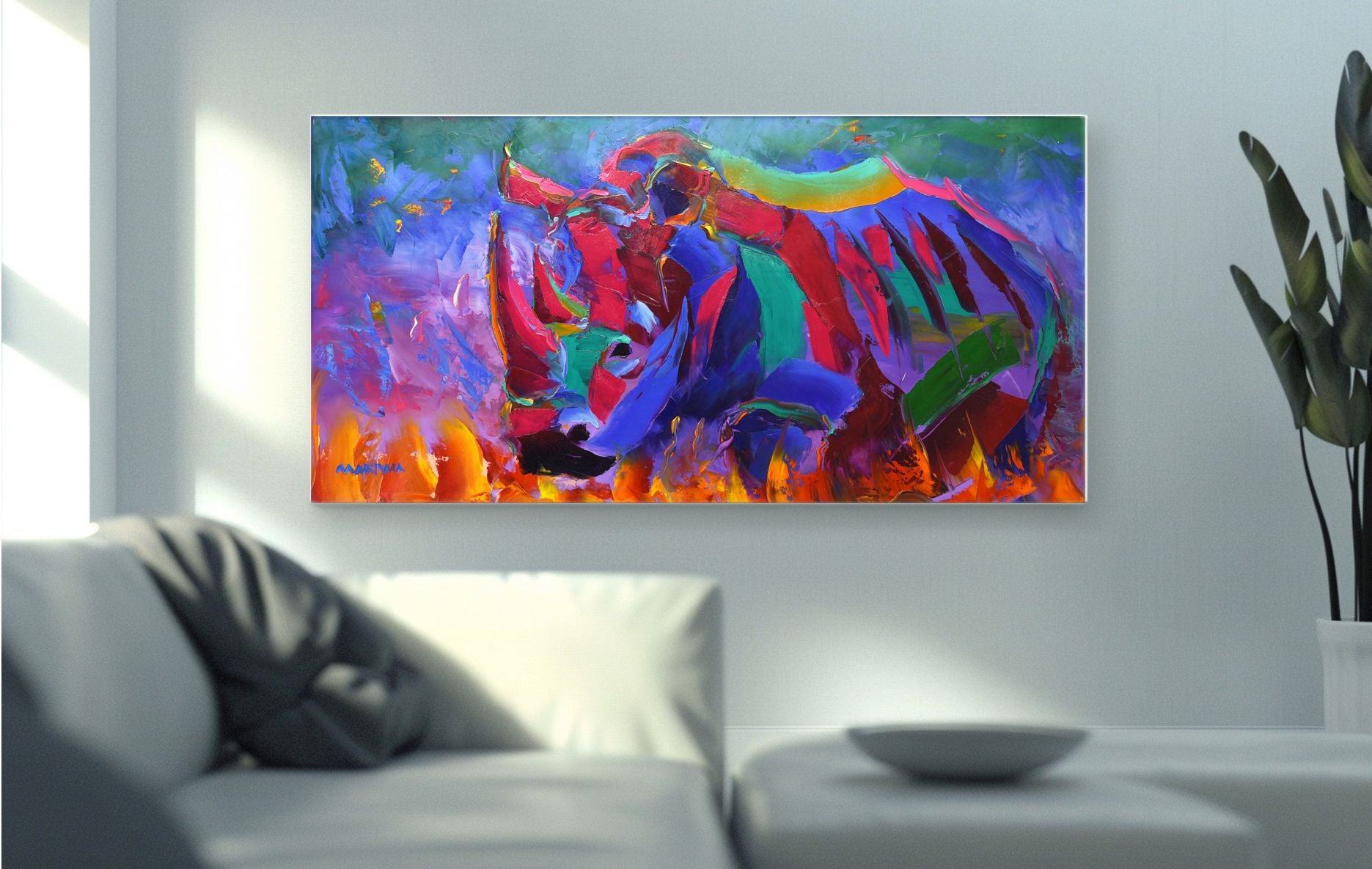 Fire in the Frame 60x120cm Oil On Canvas