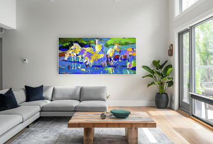 Blue Oasis  80x170cm Oil on Canvas