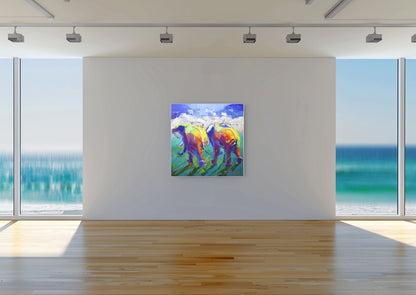 Side by Side 100x100cm Acrylic On Canvas